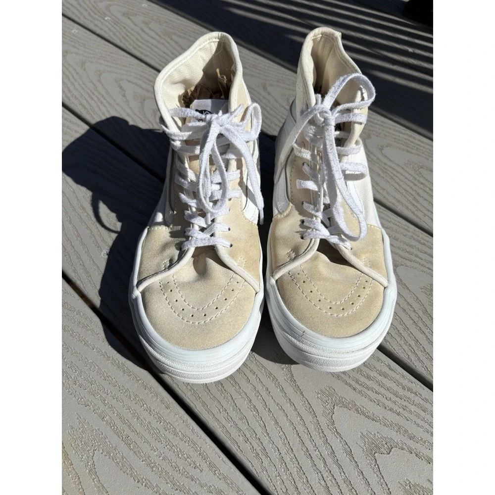 VANS Sentry Sk8-Hi WC Boots High Canvas Suede Skate White Men's Size 7.5/Women 9